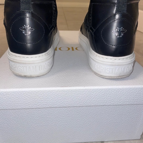 CHRISTIAN DIOR Black Leather/Mesh Resille Dior Solar Flat Boot Size 38/8 - Picture 5 of 15